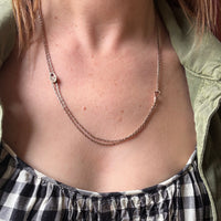 Victorian Gold Fill Garnet & Pearl Slide Chain