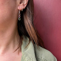 Colorful Tourmaline & Sterling Silver Artisan Drop Earrings