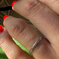 Sweet Engraved Platinum Wedding Band