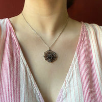 Creepy Spider Web Pendant on Sterling Chain