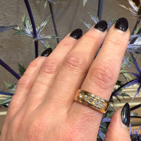 Swanky Wide Diamond & Gold Band