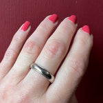 Handsome Size 10.5 White Gold Band with Stepped Edge
