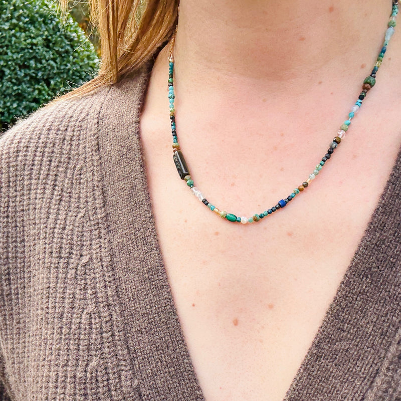 Abalone Inspired Gemstone Bead Necklace by Brin