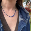 Midnight Blue & White Gemstone Bead Necklace by Brin