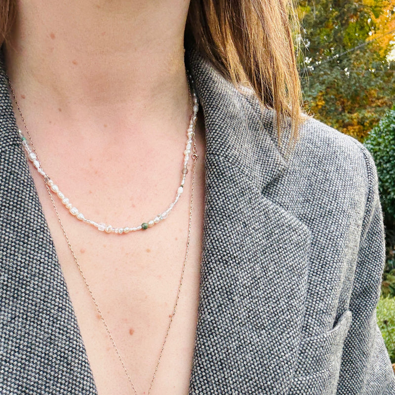 Pearl & Pastel Gemstone Bead Necklace by Brin