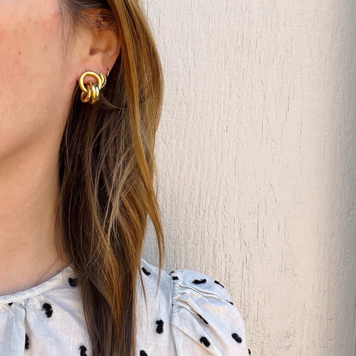 Buttery 18k Gold Rings Post Earrings