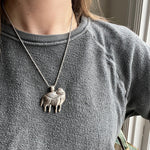 19th Century Chinese Silver Ram Pendant