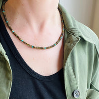 Subtle Turquoise Bead Necklace with Sterling Clasp