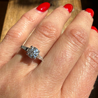 Chic Mid Century Old Euro Diamond Engagement Ring