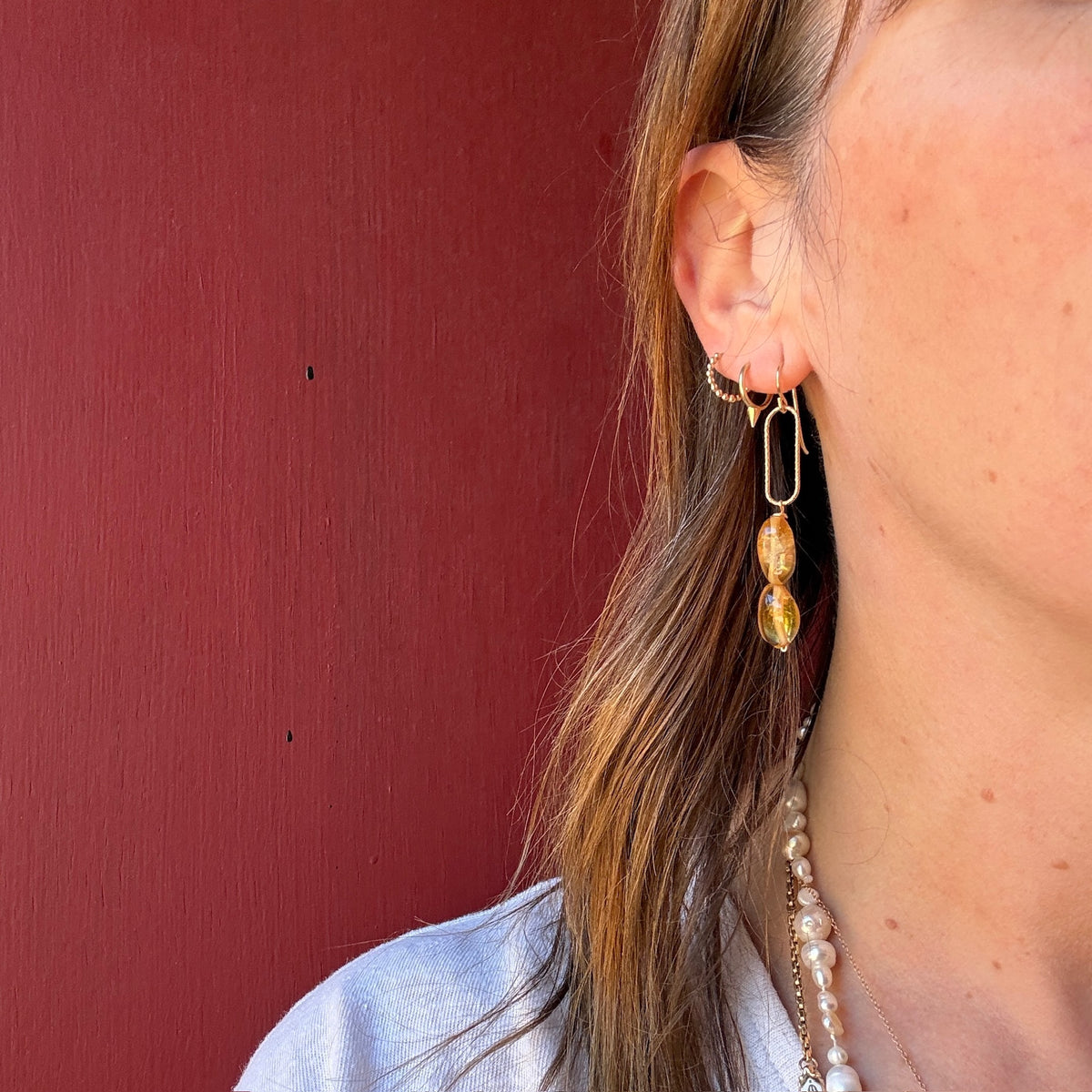 Radiant Citrine Nugget Earrings by Brin