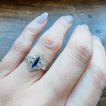 Edwardian Sapphire & Diamond Marquise Ring