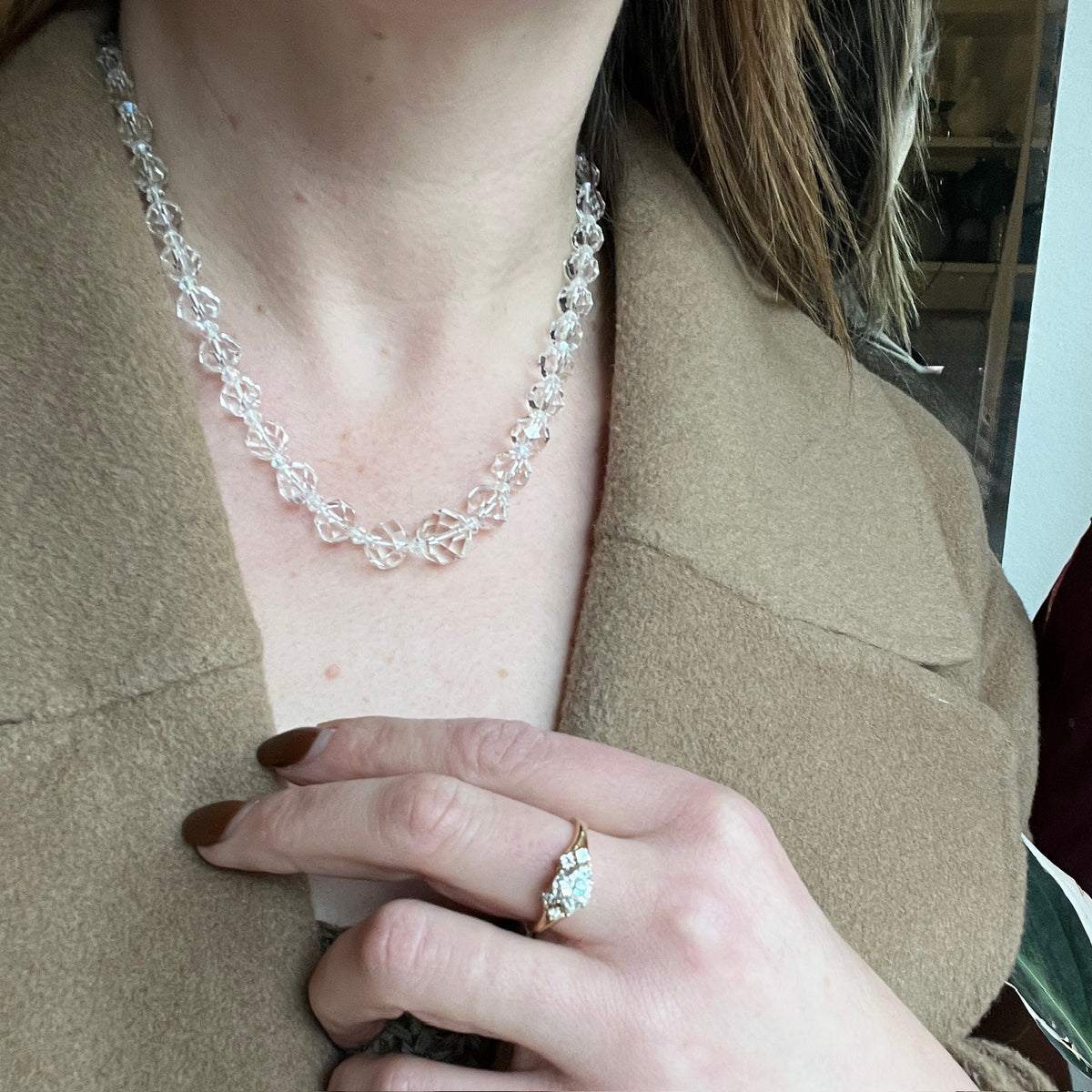 Glittering Graduated Crystal Bead Necklace