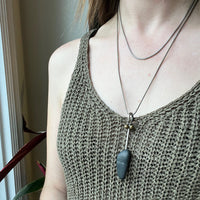 Weird Pebble Pendant on Sterling Silver Snake Chain