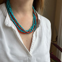 Brilliant Multi-Strand Turquoise & Coral Beads