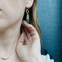 Twisted O Labradorite Ear Drops by brunet