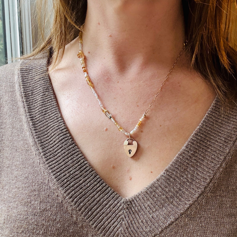 Exquisite Golden Gemstone Bead Necklace by Brin