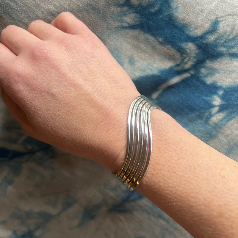 Fluid Sterling Silver Wave Cuff Bracelet