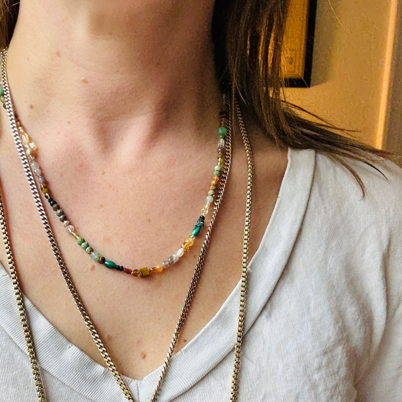 Autumnal Gemstone Bead Necklace by Brin