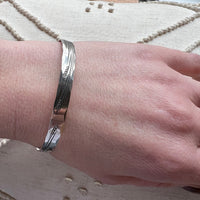 Wheat Motif Sterling Bangle Signed NYE
