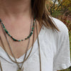 Deep, Dark Green Gemstone Bead Necklace by Brin