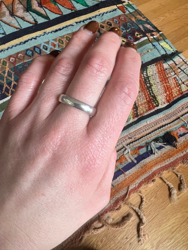 Satisfying Half Round Sterling Silver Band