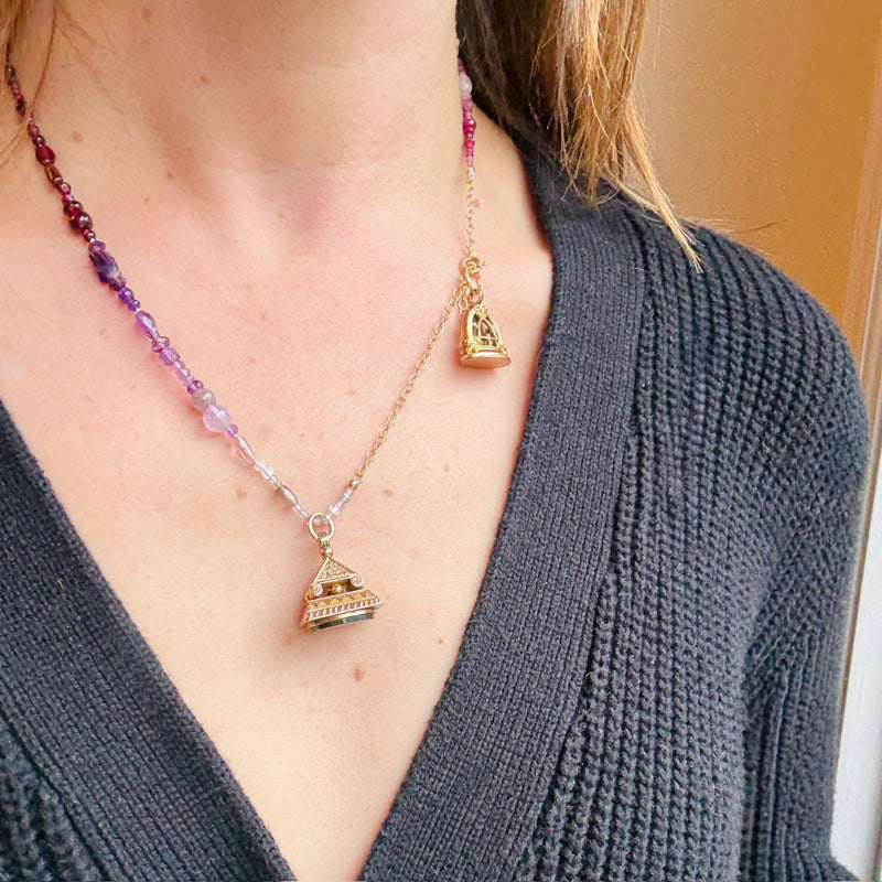 Moody Mauves Gemstone Bead Necklace by Brin