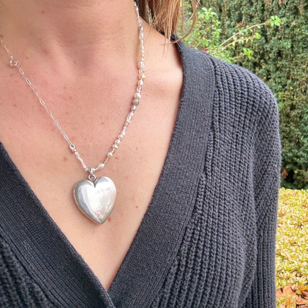 Luminous Pearl & Gemstone Bead Necklace by Brin