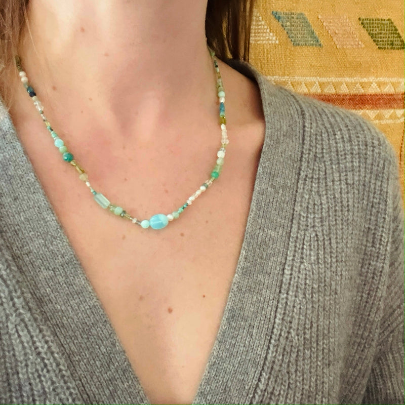 Tranquil Gemstone Bead Necklace by Brin