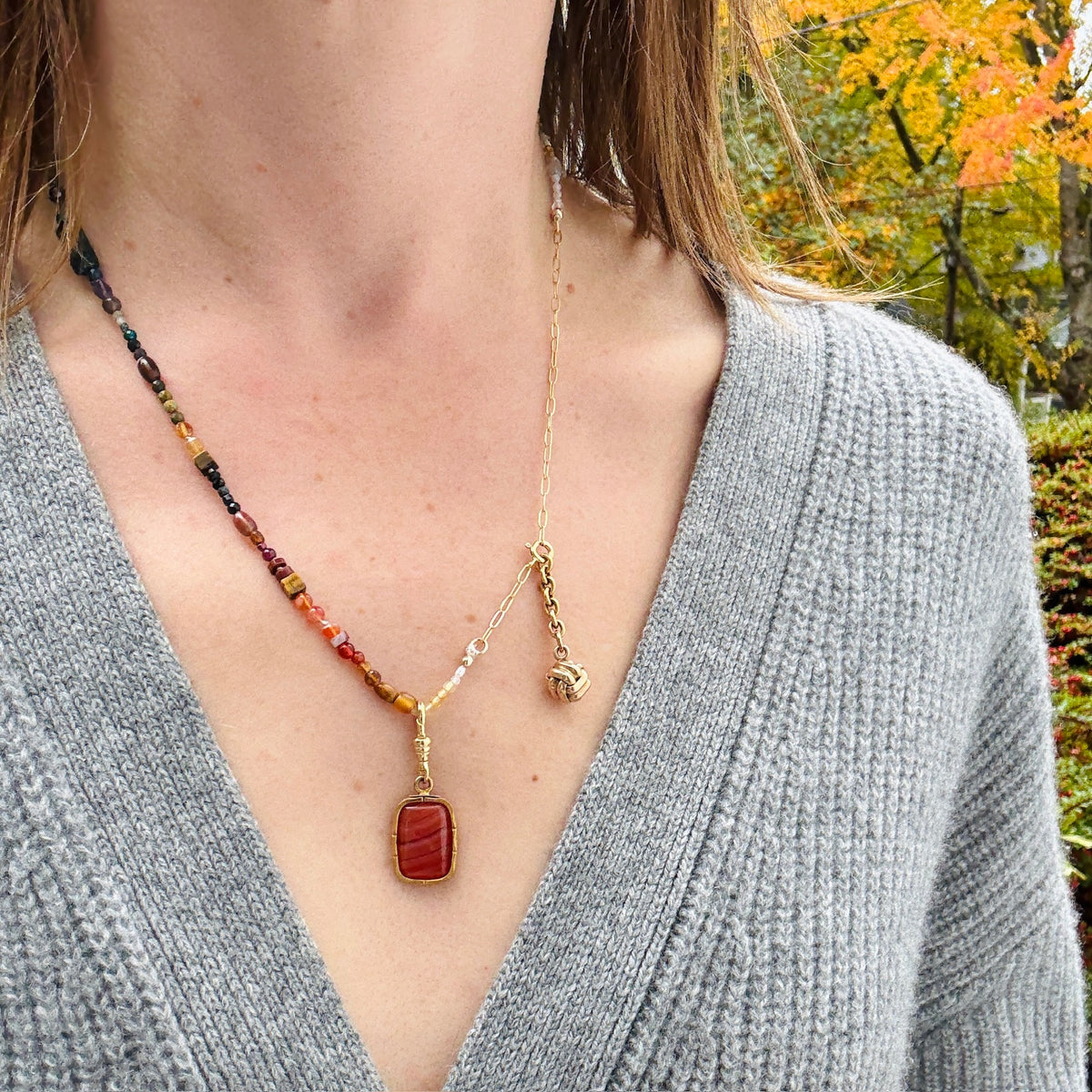Sophisticated Spectrum Gemstone Bead Necklace by Brin