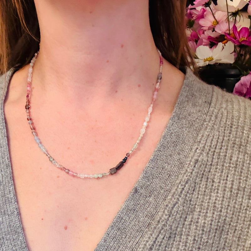 Colorful Gemstone Array Necklace by Brin