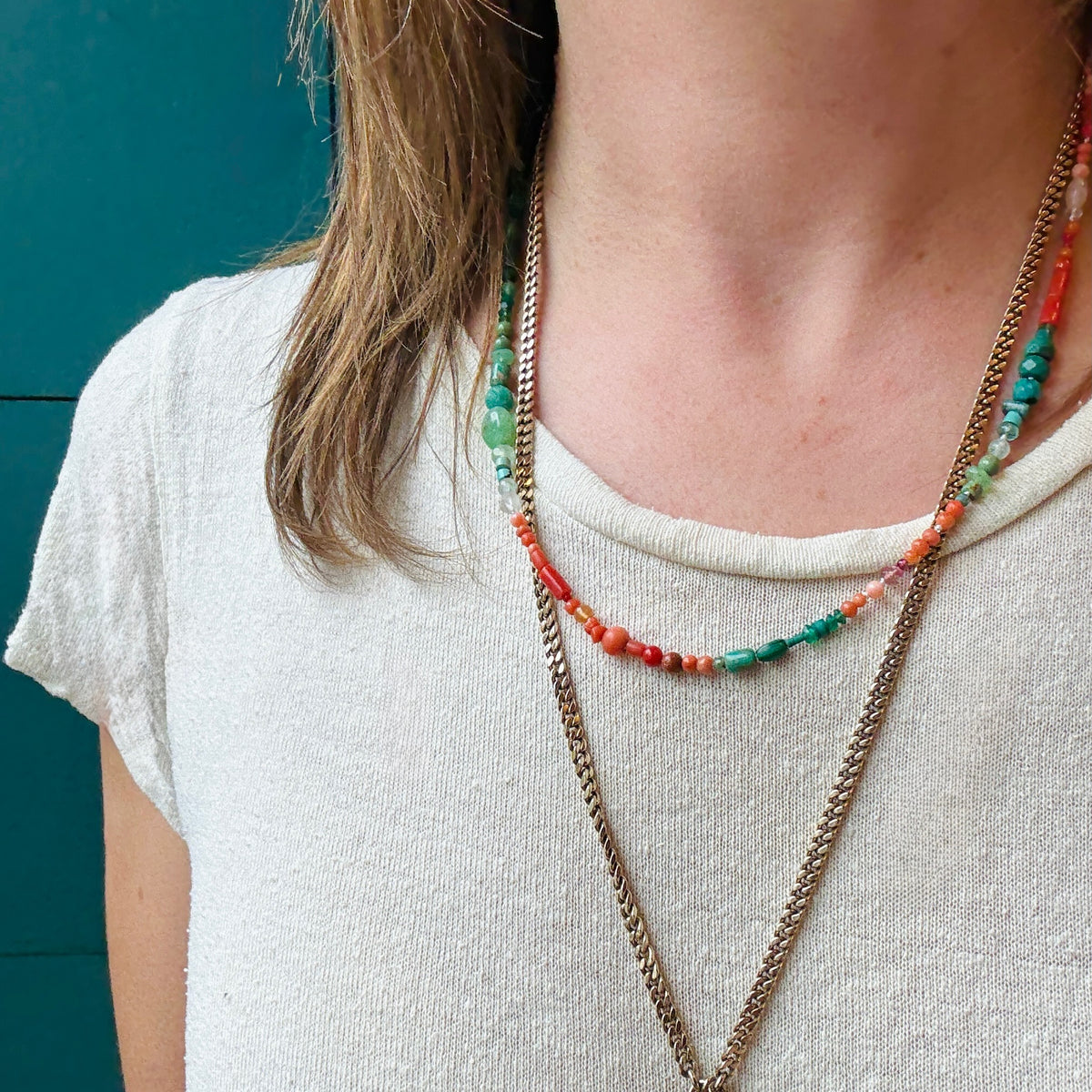 Sunset Beach Gemstone Bead Necklace by Brin