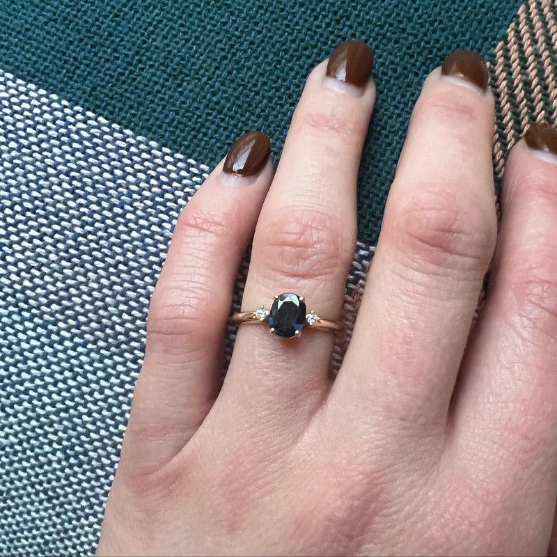 Oval Sapphire Ring with Diamond Accents