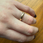 Deep Half Round 14k Gold Band Signed "Romany"