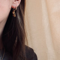 Chubby Cherub & Bird Silver Gilt Earrings Signed MFA