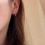 Radiant .83tcw Aquamarine in Gold Stud Earrings