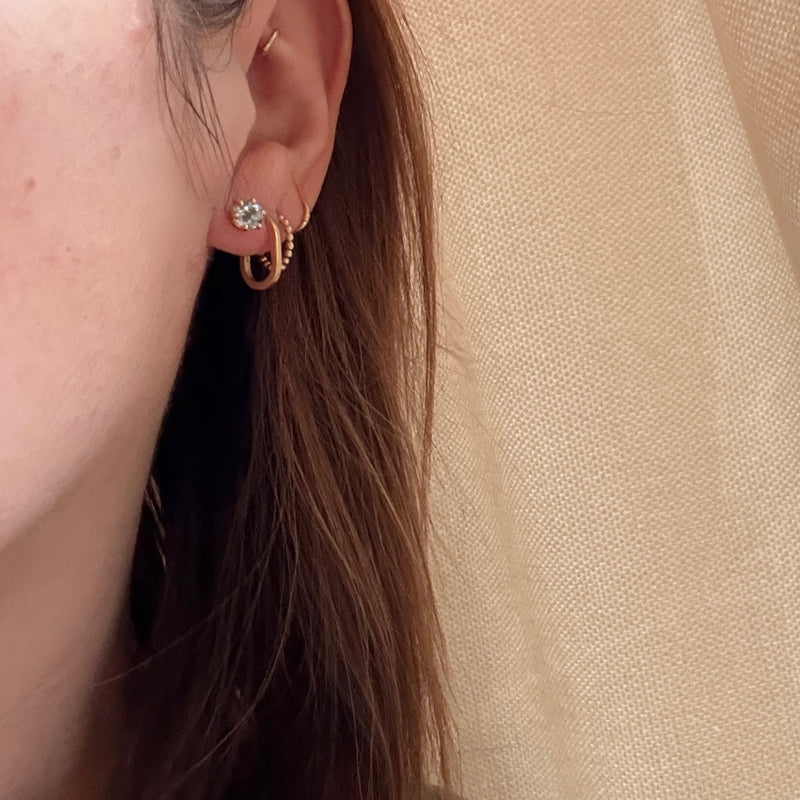 Radiant .83tcw Aquamarine in Gold Stud Earrings