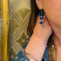 Graphic Apatite & Lapis Lazuli Earrings by Brin