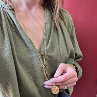 Elegant Victorian Gold Filled Chain with Pearl Slide