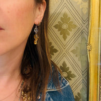 Citrine & Quartz Nugget Earrings by Brin