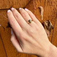 Tiger's Eye in Buttery Gold Signet Ring