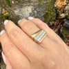 Asymmetrical Angles Diamond & Gold Modernist Ring