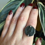 Ancient Coin in Handsome Sterling Ring