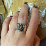 New Wave Triangles Sterling & Citrine Ring