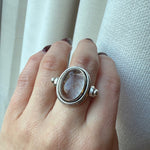 Rulitaled Quartz in Sterling Swivel Ring