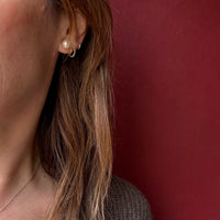 Glossy White Pearls in 14k White Gold Stud Earrings
