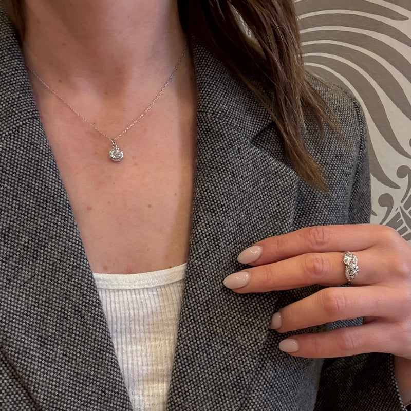 Octagonal Art Deco Diamond Pendant