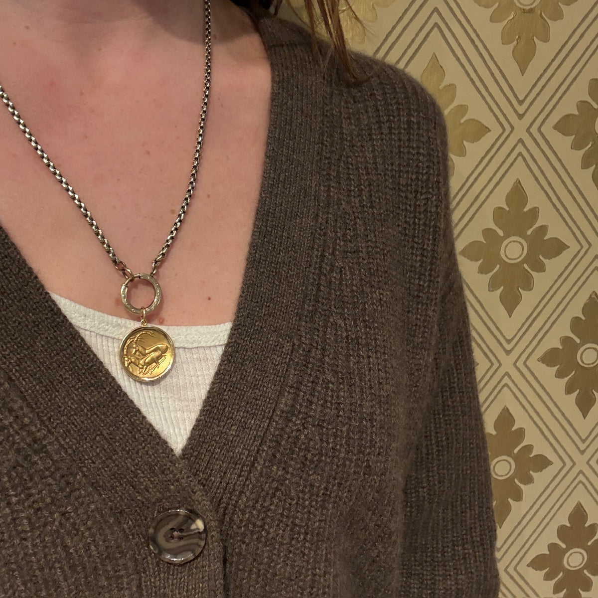 Magnificent Capricorn 18k Gold Pendant