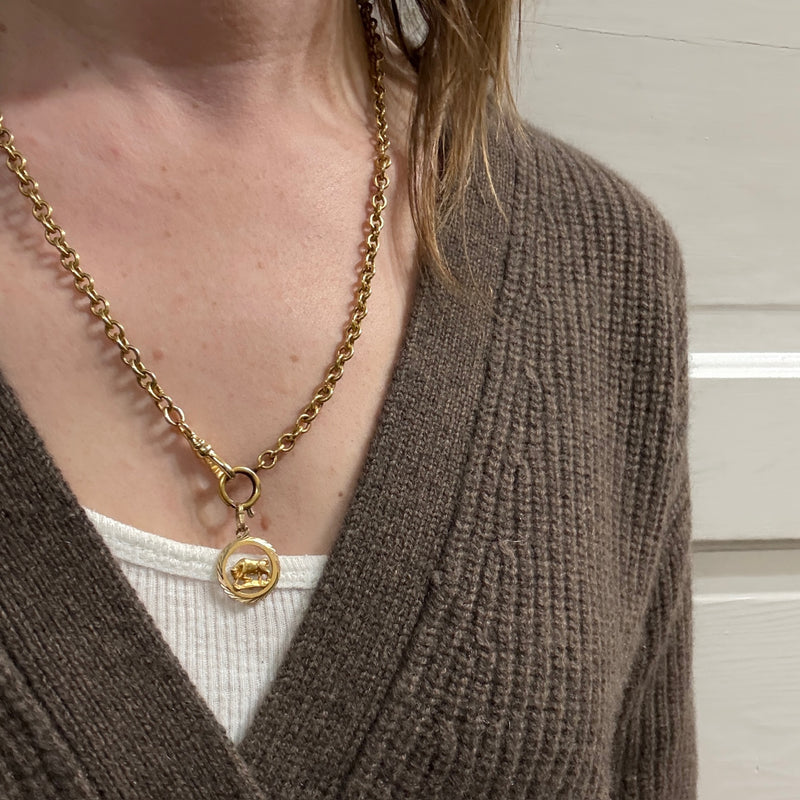 Italian 14k Gold Taurus Charm