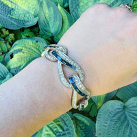 Vivacious Boucher Blue & White Rhinestone Bracelet