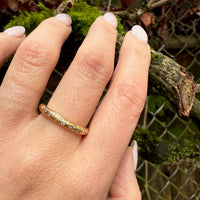 Estate 18k Gold and Diamond Molten Band